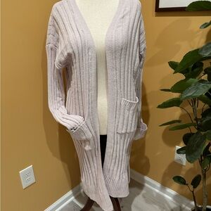Pink Chunky Knit Cardigan Sweater